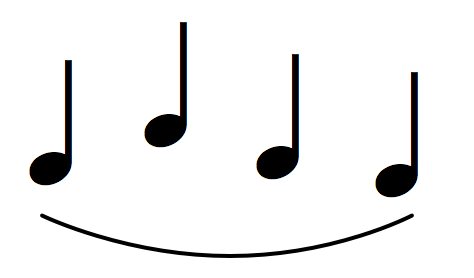 Legato notation with slur